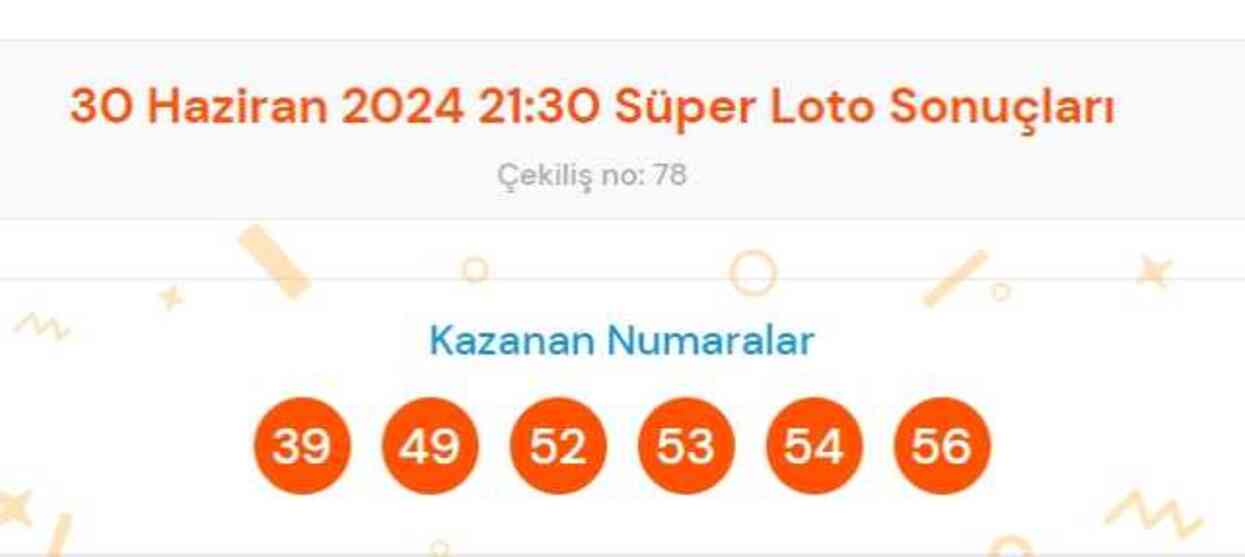 Süper Loto sonuçları açıklandı! 30 Haziran Süper Loto kazanan numaralar neler? Süper Loto sonuçlarına ne zaman, nereden bakılır?