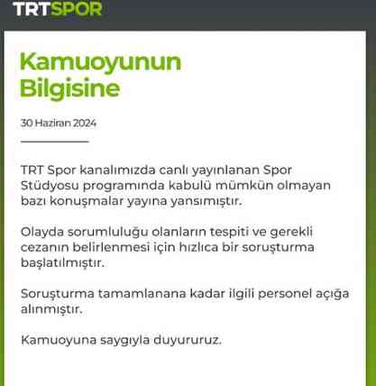 TRT Spor'da ne oldu? 30 Haziran TRT Spor canlı yayı argo konuşma olayı ne?