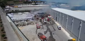 Zonguldak'ta Kağıt Fabrikasının Bahçesinde Yangın