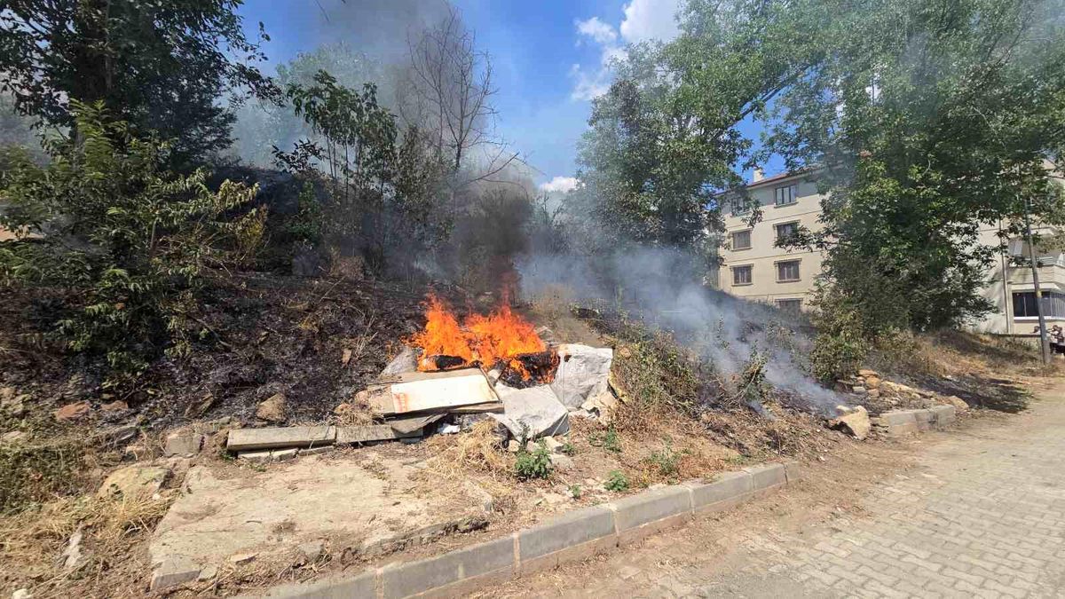 Tokat'ta otluk alanda çıkan yangın itfaiye ve vatandaş işbirliği ile söndürüldü