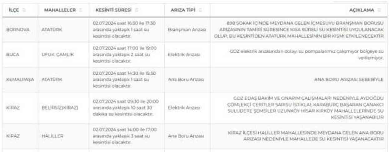 İZSU İzmir su kesintisi: İzmir'de sular ne zaman gelecek? 2-3 Temmuz 2024 İzmir su kesintisi listesi!