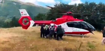 Tokat'ta epilepsi nöbeti geçiren adam ambulans helikopter ile hastaneye kaldırıldı