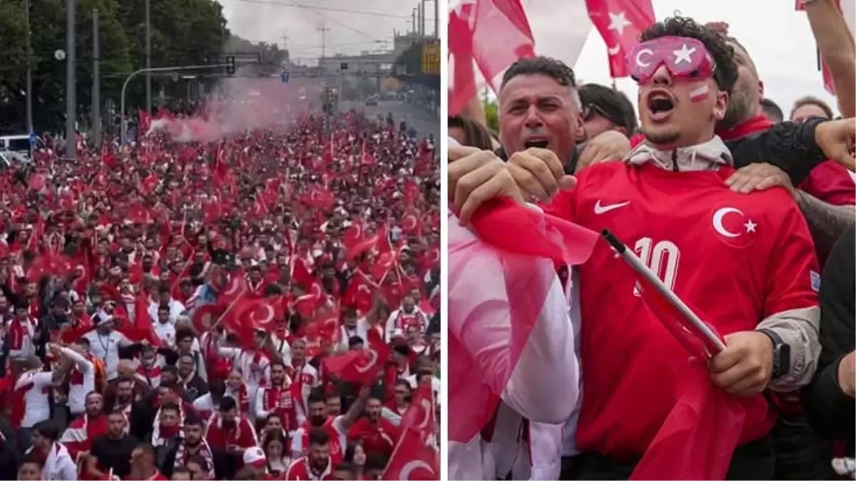 Milli Takım'a büyük destek! Leipzig sokakları kırmızı-beyaz