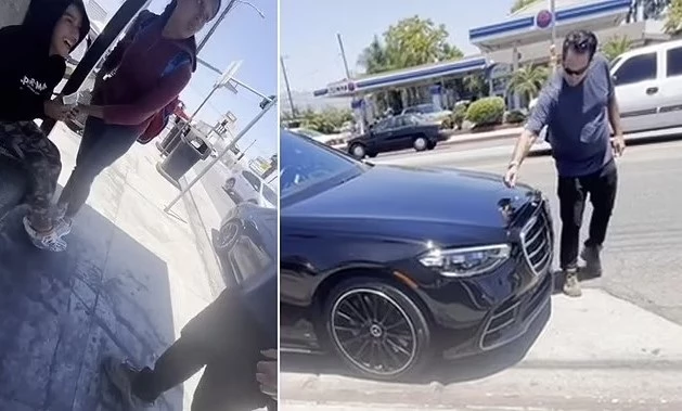 In California, a Mercedes driver slapped an autistic child who touched the emblem of his vehicle.
