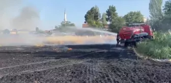 Gümüşhacıköy'de Buğday Ekili Arazide Yangın Çıktı