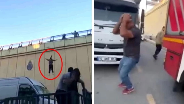 18-year-old Sümeyye threw herself down from meters high! Those moments were captured on camera.