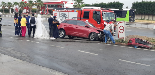 Kocaeli'de düğün öncesi kaza: Damat yaralandı, gelin ucuz atlattı