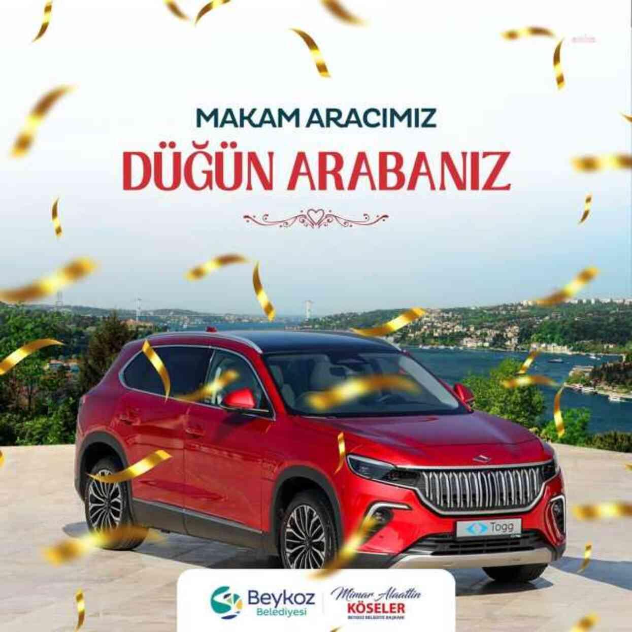 CHP'li başkandan TOGG hamlesi! Makam aracını düğün arabası olarak vatandaşların hizmetine tahsis etti