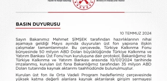 Türkiye Kalkınma ve Yatırım Bankası Üst Fonu Kuruldu