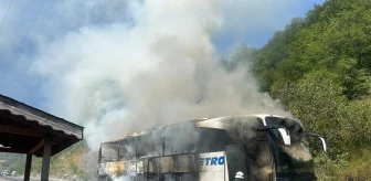 İnebolu'da Yolcu Otobüsünde Yangın Çıktı