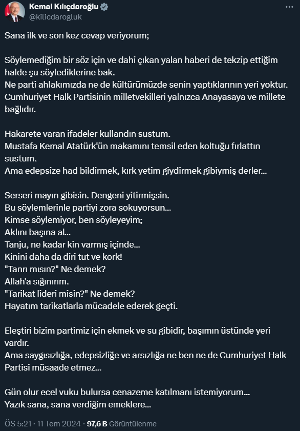 Kılıçdaroğlu'ndan Tanju Özcan'a zehir zemberek sözler: Ölürsem cenazeme gelme
