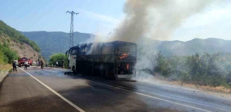 Kastamonu İnebolu'da Otobüste Yangın Çıktı