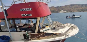 Çanakkale'de Yunan Sahil Güvenliği botu tarafından çarparak zarar gören balıkçı teknesi kurtarıldı