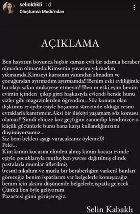 'Ebru Gündeş yuvamı yıktı' diyen Selin Kabaklı'nın sevgilisi evli çıktı! Kendini böyle savundu