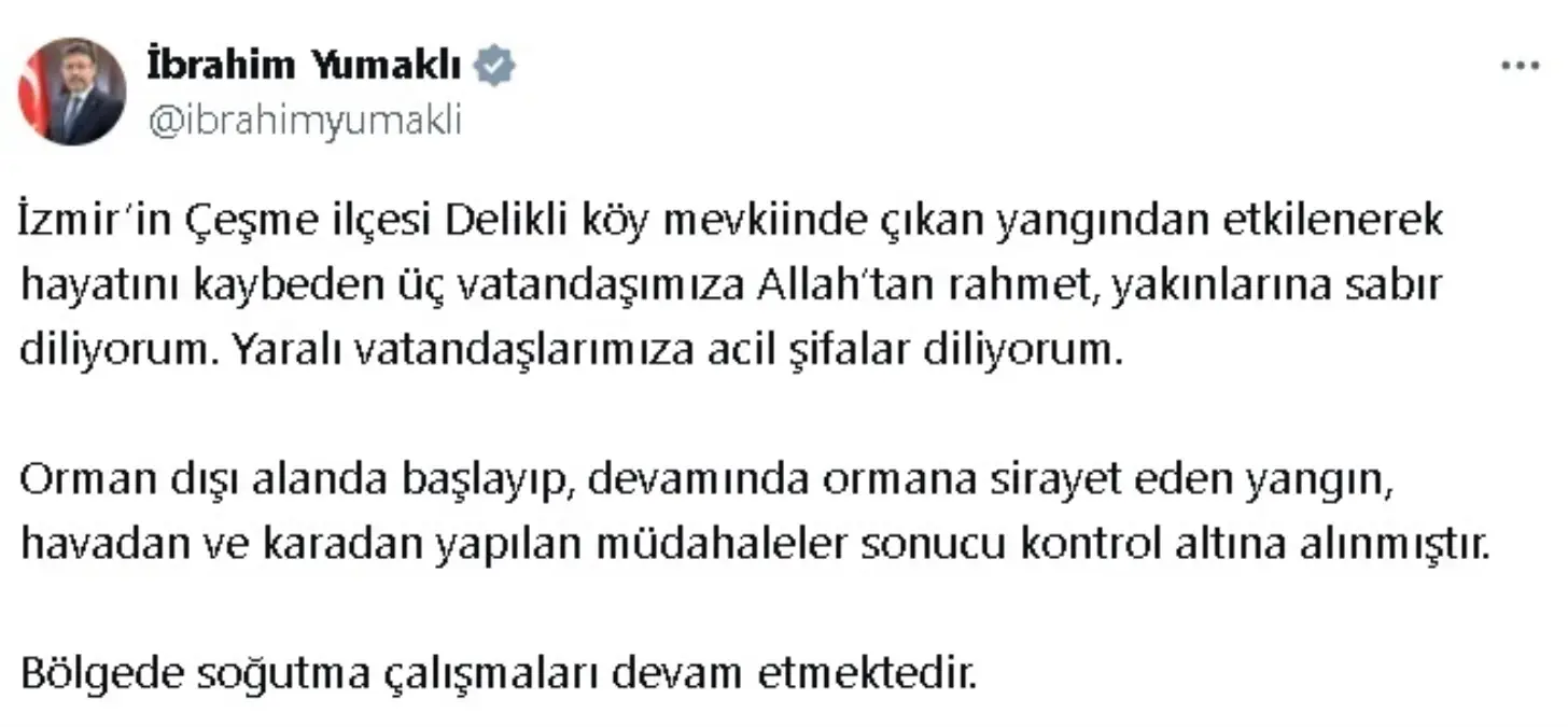 İzmir'deki Orman Yangınıyla İlgili Açıklamalar