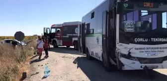 Çorlu'da minibüs ve otomobil çarpıştı: 4 yaralı