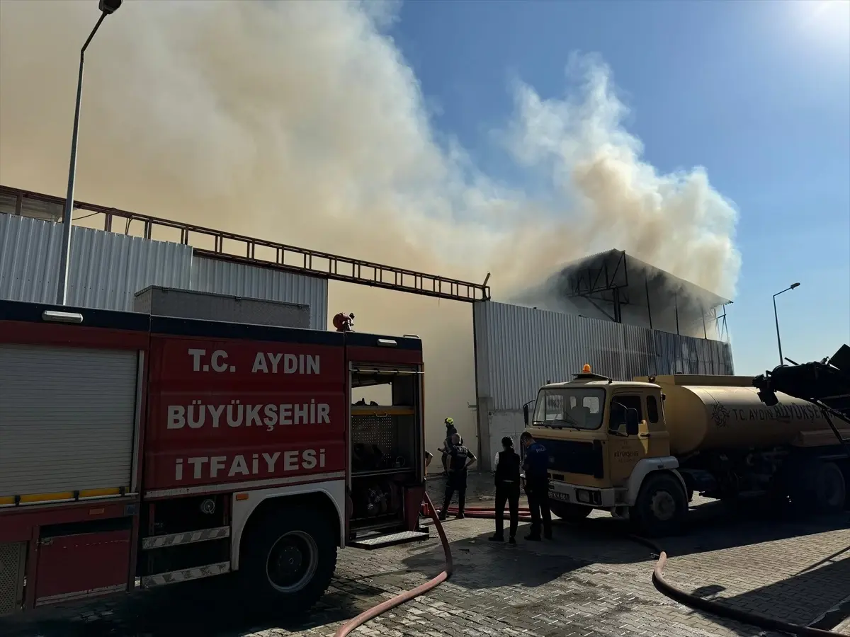 Aydın'da Geri Dönüşüm Fabrikasında Yangın Çıktı