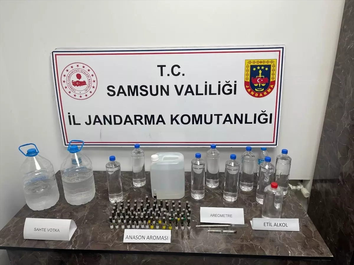 Samsun'da Sahte Alkol Üretimi Yapan Zanlı Gözaltına Alındı