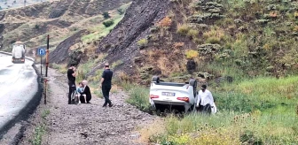 Erzurum'un Aşkale ilçesinde otomobil kaza yaptı