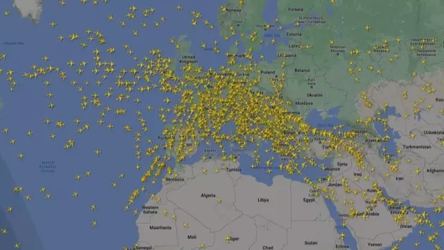 The software crisis hit airplanes the most! The air traffic congestion was captured like this.