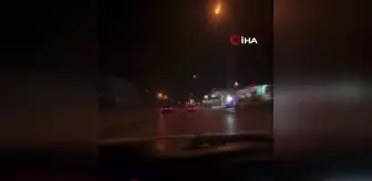 Yarışan araçlar trafikte tehlike yarattı