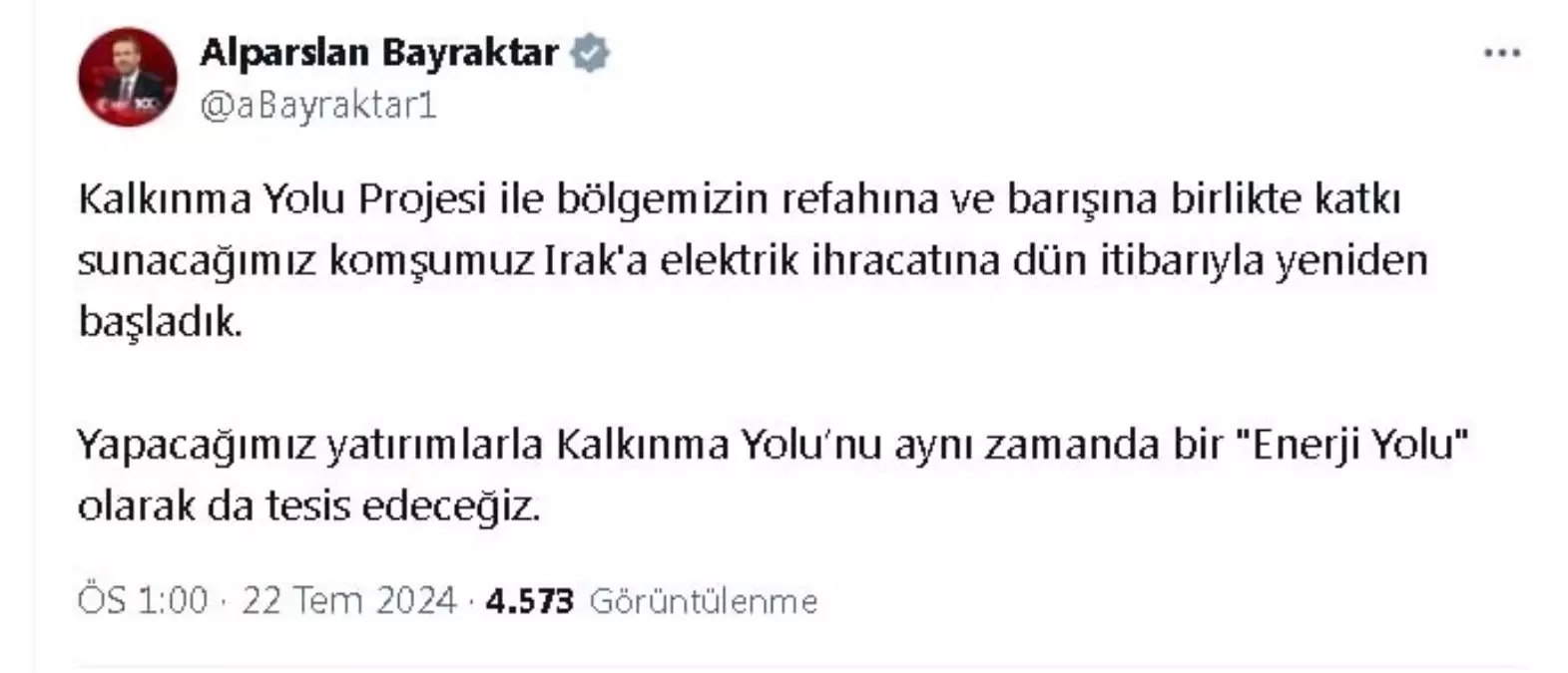 Türkiye, 3 yıl aradan sonra Irak'a elektrik ihracatına yeniden başladı