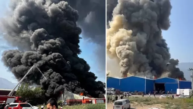 Fire at recycling factory in Bursa! Flames spread to 7 factories, houses evacuated as a precaution.