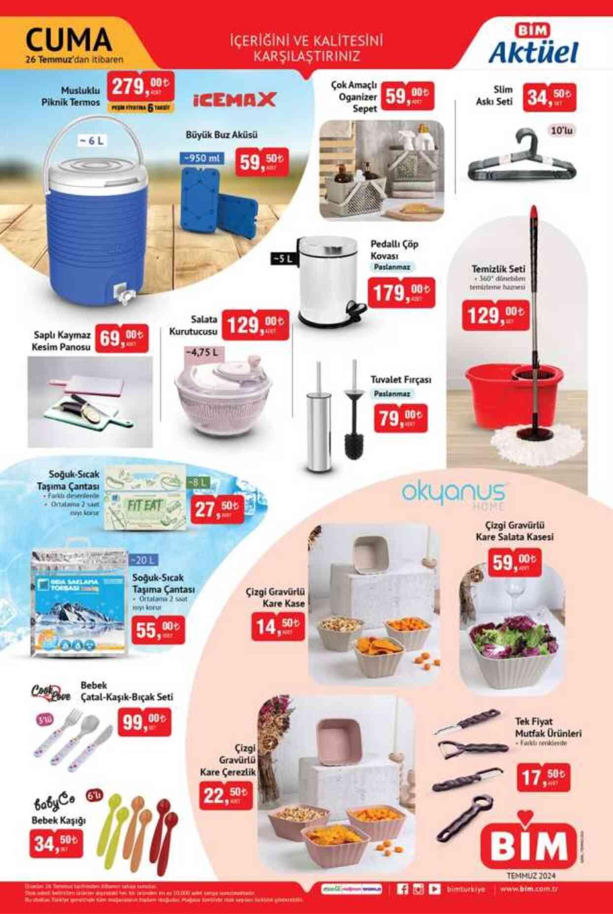 26 TEMMUZ BİM AKTÜEL KATALOĞU || BİM'de bu cuma hangi ürünler var?
