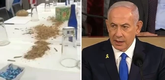 Netanyahu, ABD'de hak ettiği gibi karşılandı! Masaya kurt, hamam böceği, solucan döktüler