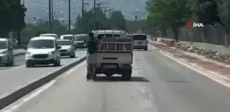 Patenli gençin tehlikeli yolculuğu kamerada