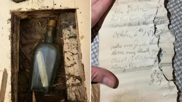 ترجمة النص إلى العربية:
أقدم رسالة في زجاجة في العالم وجدت على الشاطئ بعد 150 عامًا من رميها في المحيط.