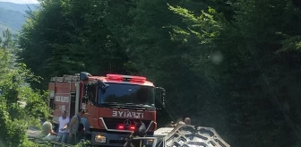 Sinop'un Türkeli ilçesinde araç yangını