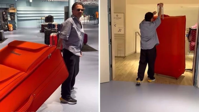 Kenan Doğulu appeared in front of the camera with his enormous suitcase, and Beren Saat burst into laughter.