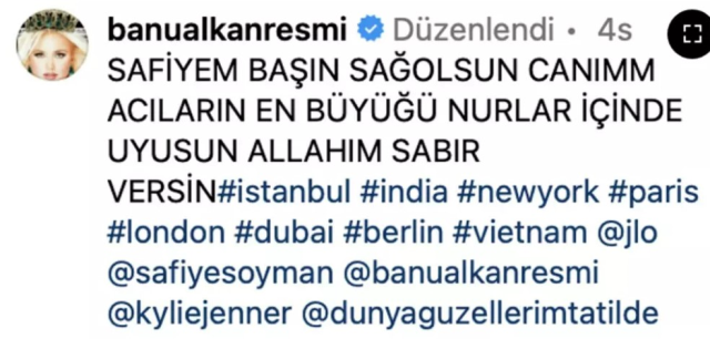 Banu Alkan'ın evlat acısı yaşayan Safiye Soyman için yaptığı taziye mesajı tepki çekti