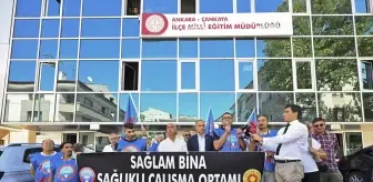 CHP Genel Başkan Yardımcısı Suat Özçağdaş, Çankaya İlçe Milli Eğitim Müdürlüğü binasının güvenli olmadığını belirterek, boşaltılmasını talep etti