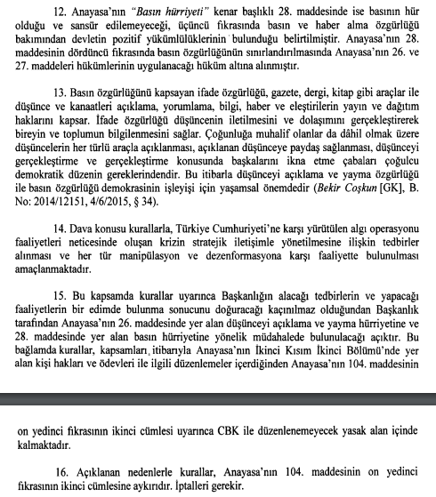 AYM, İletişim Başkanlığı'nın iki yetkisini iptal etti