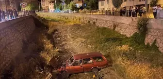 Çorum'un İskilip ilçesinde otomobil akarsu yatağına düştü, 3 kişi yaralandı