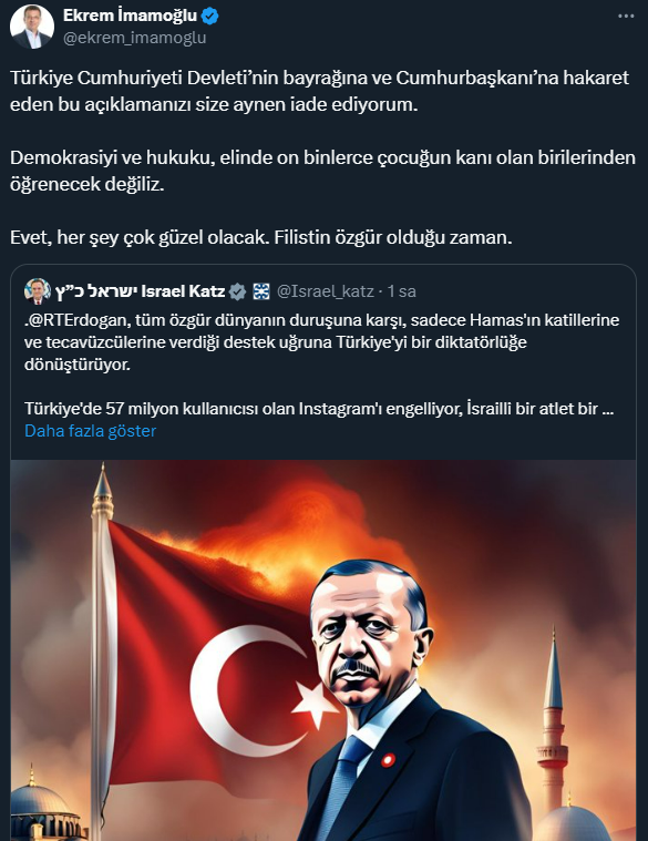 Reactions from politicians to the genocidal Israeli minister targeting President Erdoğan