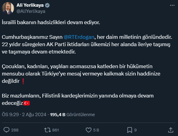 Cumhurbaşkanı Erdoğan'ı hedef alan soykırımcı İsrailli bakana, siyasilerden peş peşe tepkiler