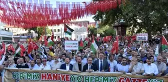 Bursa'da İran'da suikasta uğrayan Hamas lideri ve İsrail'in saldırıları protesto edildi