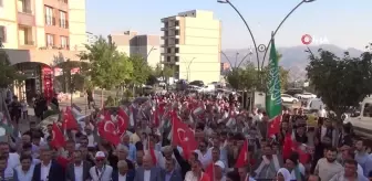 Yüzlerce Şırnaklı İsmail Heniyye'nin vasiyeti için yürüyüş düzenledi