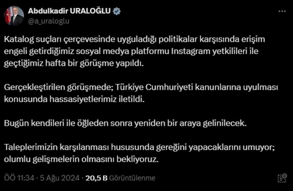 Instagram'ın Durumu Kabine Toplantısı Sonrası Belli Olacak