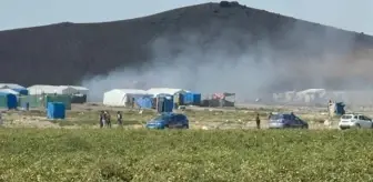 Konya'da tarım işçileri önce kavga etti, sonra çadırları ateşe verdi