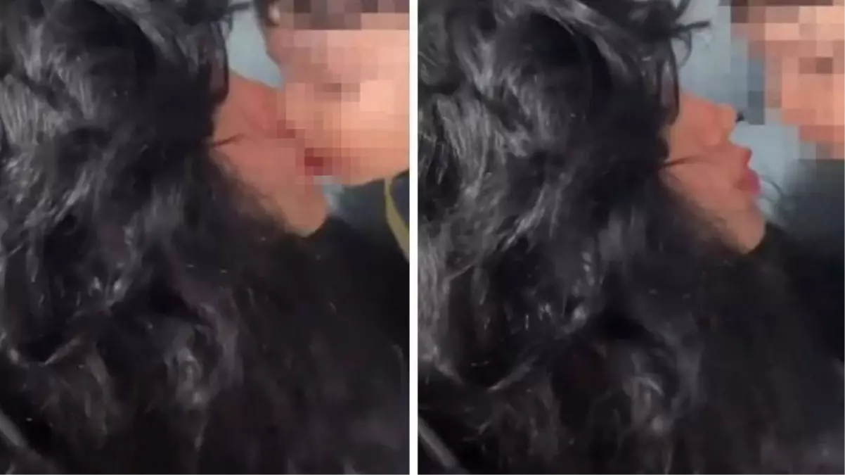 Bir bitmediniz! Çocuğu defalarca dudağından öptü, yetmedi 'Güzel mi?' diye de sordu