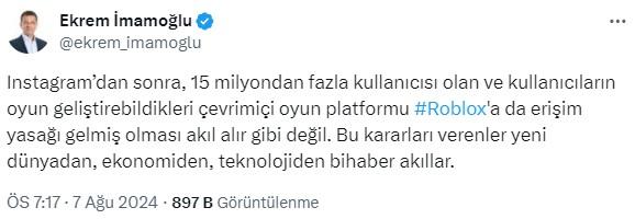 Çevrimiçi oyun platformu Roblox, Türkiye'de erişime engellendi