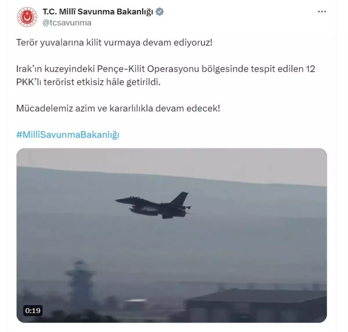 Pençe-Kilit Operasyonu'nda 12 PKK'lı terörist etkisiz hale getirildi