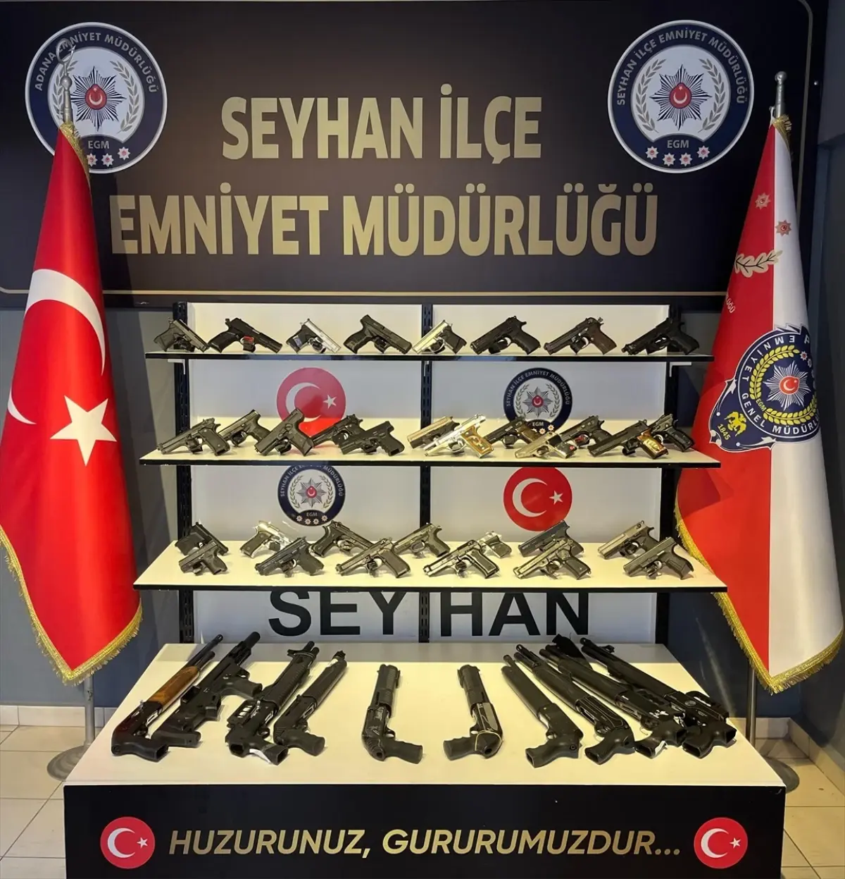 Adana'da Asayiş Uygulamasında 36 Ruhsatsız Silah Bulundu
