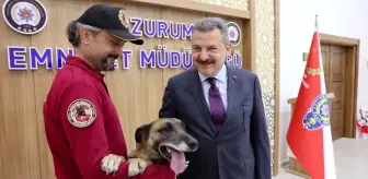 Erzurum Emniyet Müdürlüğü'nden Narkotik Köpeği Eris ve Eğiticisinin Emeklilik Haberi