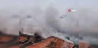 Ormanlık alana sıçrayan yangın böyle görüntülendi