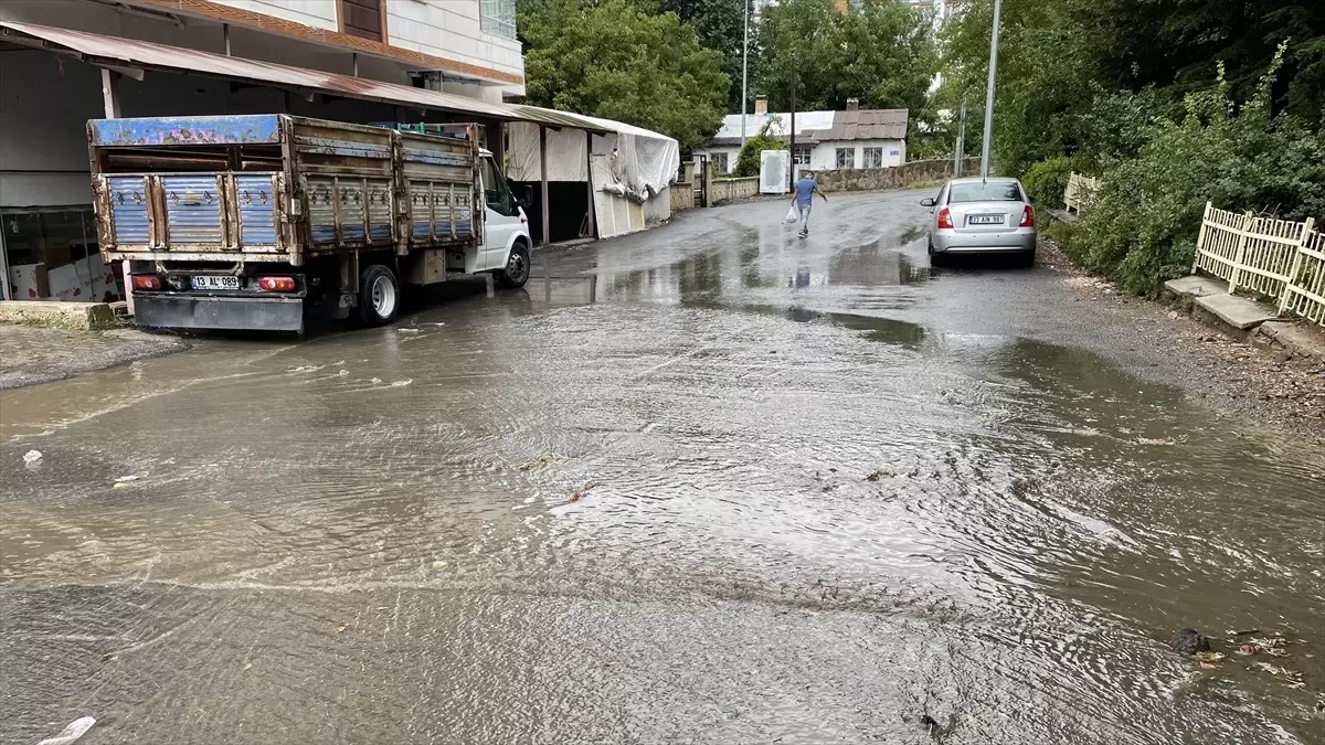 Bitlis'te sağanak nedeniyle yollarda su birikintileri oluştu